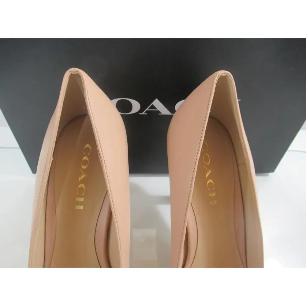 NEW Coach Samantha Leather Studded Dress Pump Pointed Toe Pale Blush Size 10